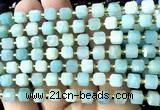CCU1417 15 inches 6mm - 7mm faceted cube amazonite beads wholesale