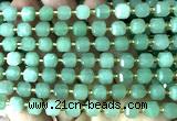 CCU1422 15 inches 6mm - 7mm faceted cube green aventurine jade beads