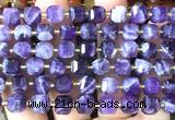 CCU1454 15 inches 8mm - 9mm faceted cube dogtooth amethyst beads