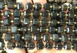 CCU1495 15 inches 8mm - 9mm faceted cube ice obsidian beads