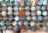 CCU1501 15 inches 8mm - 9mm faceted cube Botswana agate beads