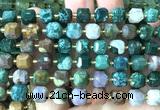 CCU1505 15 inches 8mm - 9mm faceted cube ocean agate beads