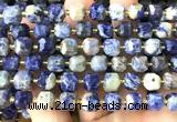 CCU1507 15 inches 8mm - 9mm faceted cube orange sodalite beads