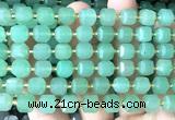 CCU1527 15 inches 8mm - 9mm faceted cube green aventurine jade beads