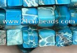 CDE1214 15.5 inches 6mm - 6.5mm cube sea sediment jasper beads