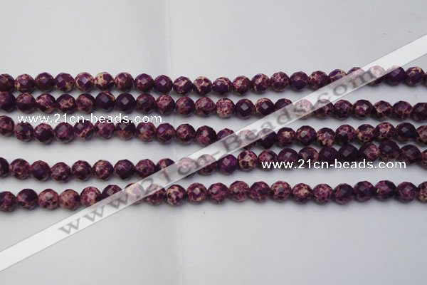 CDE2140 15.5 inches 6mm faceted round dyed sea sediment jasper beads