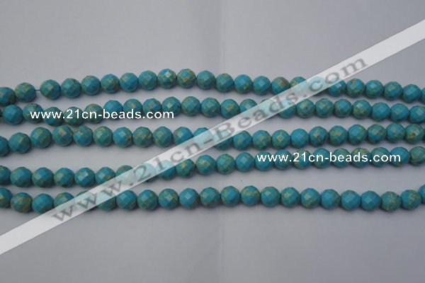 CDE2150 15.5 inches 6mm faceted round dyed sea sediment jasper beads