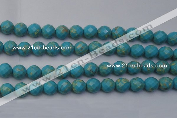 CDE2158 15.5 inches 22mm faceted round dyed sea sediment jasper beads