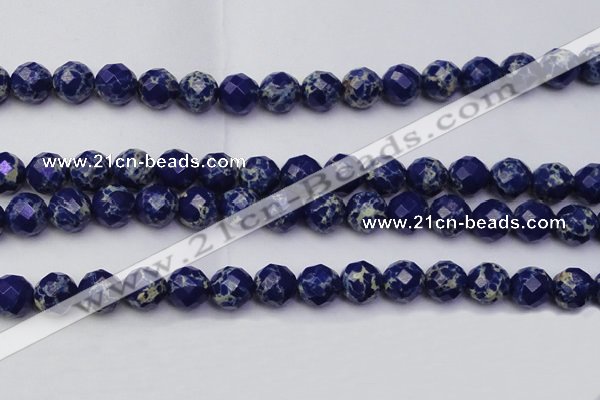 CDE2216 15.5 inches 18mm faceted round dyed sea sediment jasper beads