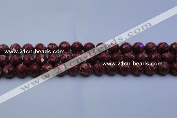 CDE2528 15.5 inches 14mm faceted round dyed sea sediment jasper beads