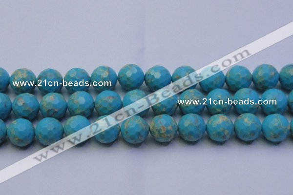 CDE2545 15.5 inches 20mm faceted round dyed sea sediment jasper beads