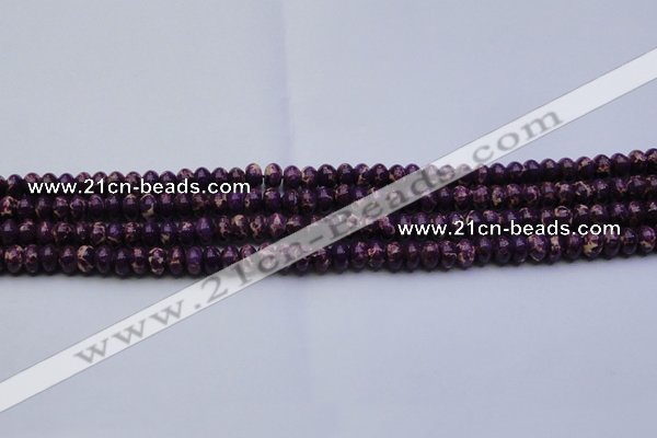 CDE2632 15.5 inches 5*8mm rondelle dyed sea sediment jasper beads