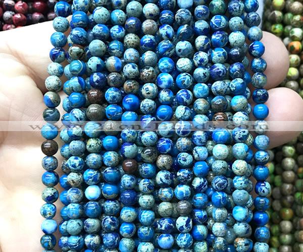 CDE3004 15 inches 4mm round sea sediment jasper beads wholesale