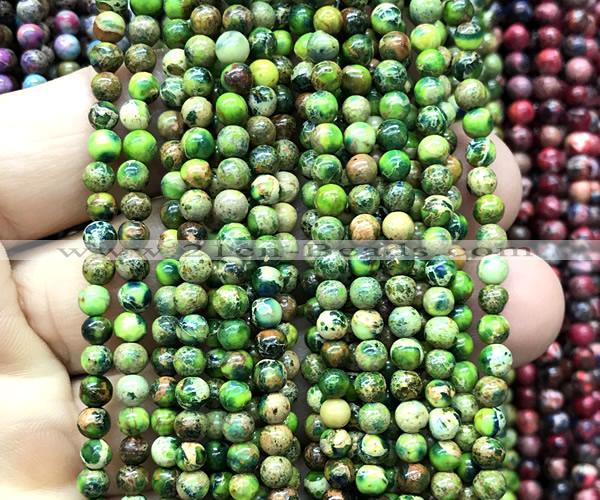 CDE3018 15 inches 4mm round sea sediment jasper beads wholesale