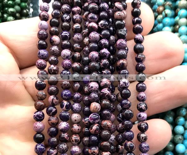 CDE3033 15 inches 4mm round sea sediment jasper beads wholesale