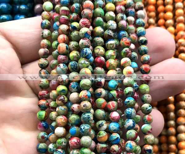 CDE3042 15 inches 4mm round sea sediment jasper beads wholesale