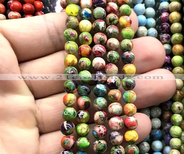 CDE3165 15 inches 6mm round sea sediment jasper beads wholesale