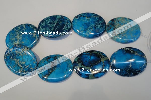 CDE321 15.5 inches 40*50mm oval dyed sea sediment jasper beads