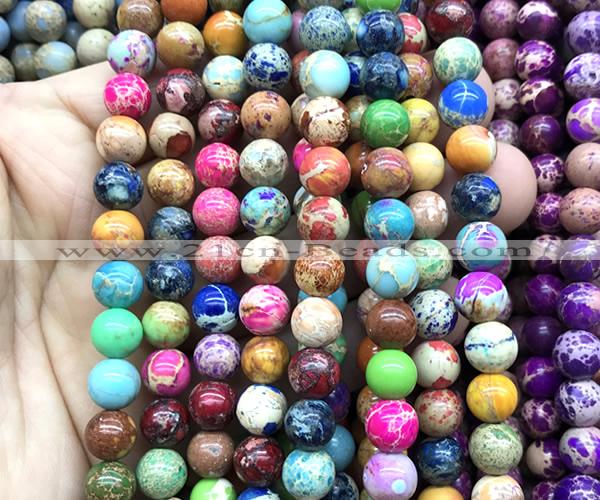 CDE3214 15 inches 8mm round sea sediment jasper beads wholesale