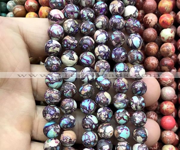 CDE3217 15 inches 8mm round sea sediment jasper beads wholesale