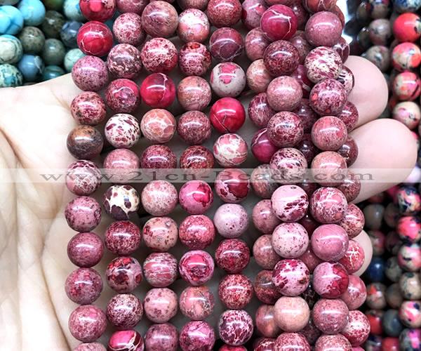 CDE3231 15 inches 8mm round sea sediment jasper beads wholesale