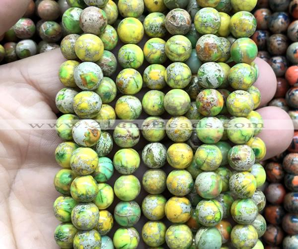 CDE3246 15 inches 8mm round sea sediment jasper beads wholesale