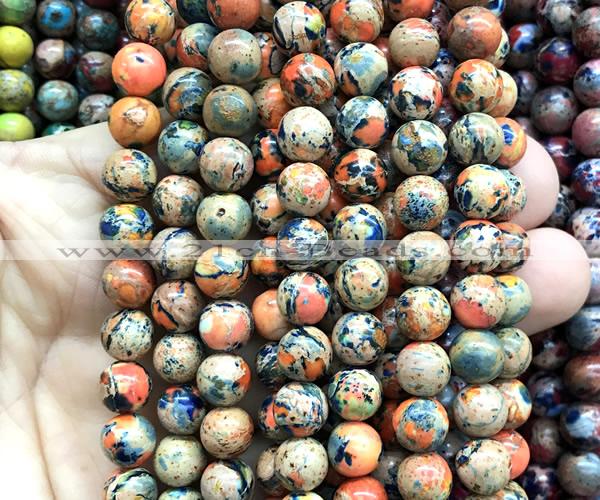 CDE3249 15 inches 8mm round sea sediment jasper beads wholesale