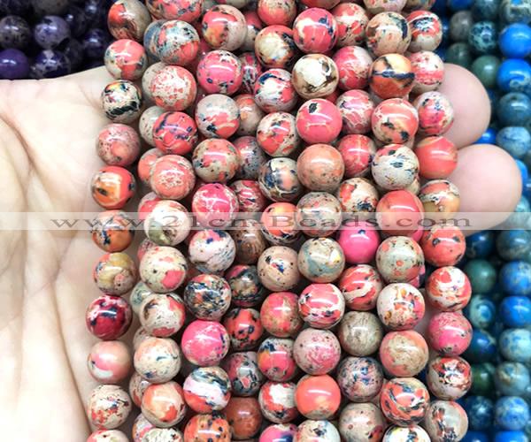 CDE3256 15 inches 8mm round sea sediment jasper beads wholesale