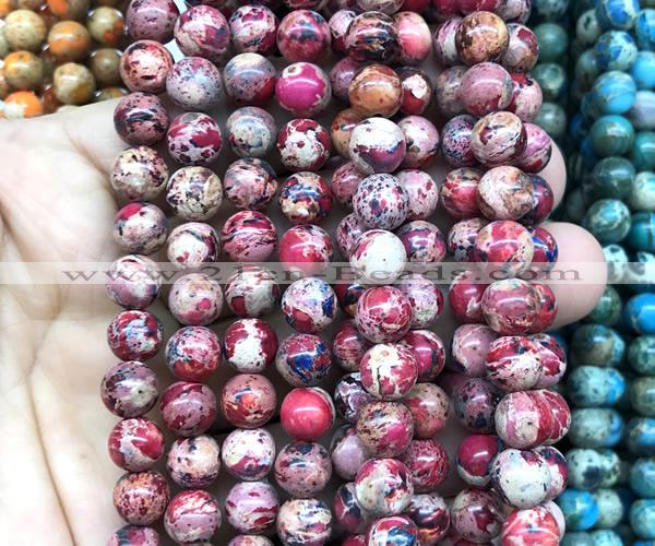 CDE3258 15 inches 8mm round sea sediment jasper beads wholesale