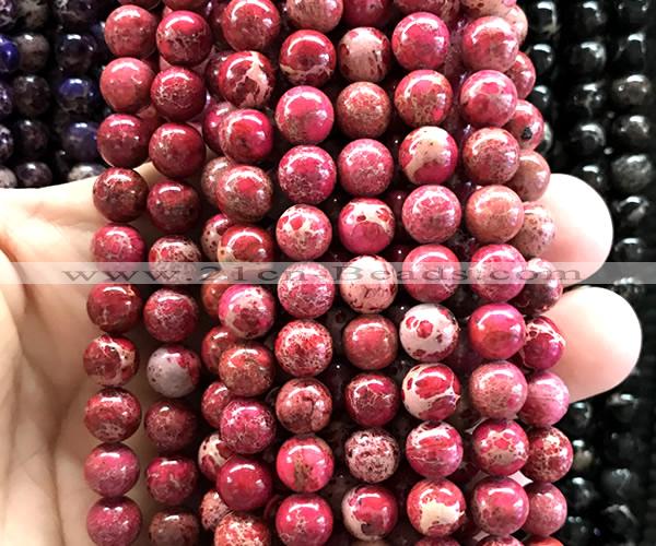 CDE3275 15 inches 8mm round sea sediment jasper beads wholesale