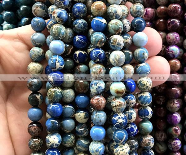 CDE3279 15 inches 8mm round sea sediment jasper beads wholesale