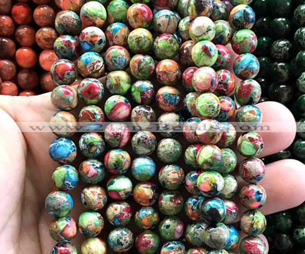 CDE3286 15 inches 8mm round sea sediment jasper beads wholesale