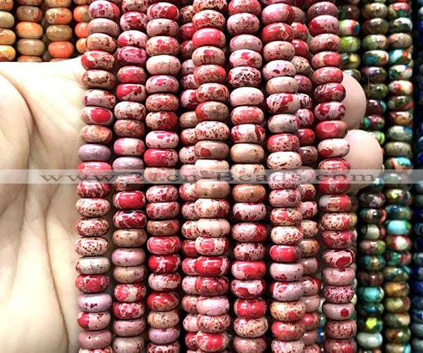 CDE3552 15 inches 5*8mm rondelle sea sediment jasper beads