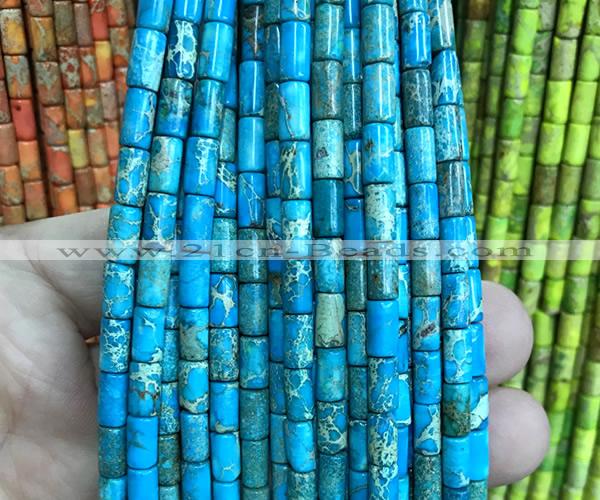 CDE3656 15 inches 4*8mm tube sea sediment jasper beads