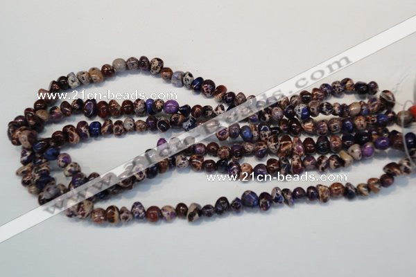 CDE390 15.5 inches 6*9mm nugget dyed sea sediment jasper beads