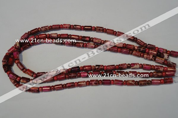 CDE597 15.5 inches 3*6mm rondelle 6*9mm tube dyed sea sediment jasper beads