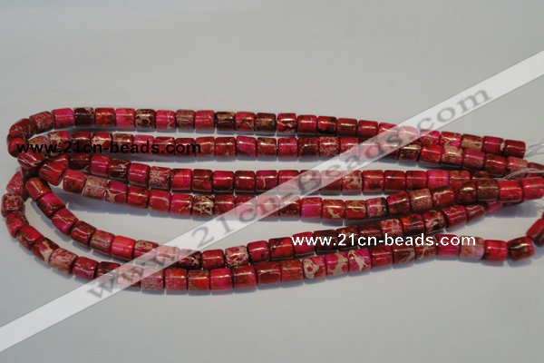 CDI595 15.5 inches 8*8mm tube dyed imperial jasper beads