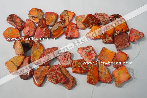 CDI760 15.5 inches 19*32mm – 22*38mm freeform dyed imperial jasper beads