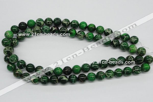 CDT70 15.5 inches 12mm round dyed aqua terra jasper beads