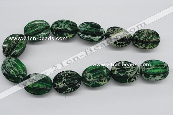 CDT78 15.5 inches 26*33mm star fruit shaped dyed aqua terra jasper beads