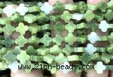 CFG1605 15 inches 8mm four leaf clover China jade beads wholesale