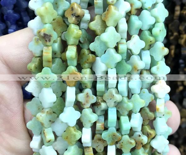 CFG1606 15 inches 8mm four leaf clover Australia chrysoprase beads