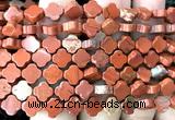 CFG1625 15 inches 8mm four leaf clover red jasper beads wholesale