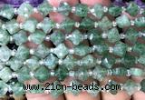 CFG1700 15 inches 8mm four leaf clover green strawberry quartz beads