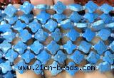 CFG1759 15 inches 10mm four leaf clover synthetic turquoise beads