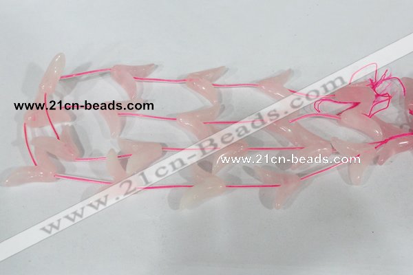 CFG501 15.5 inches 20*26mm carved flower rose quartz beads