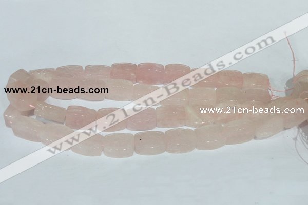 CFG546 15.5 inches 15*20mm carved brick rose quartz beads