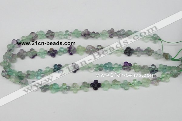 CFG73 15.5 inches 11*11mm carved flower fluorite gemstone beads