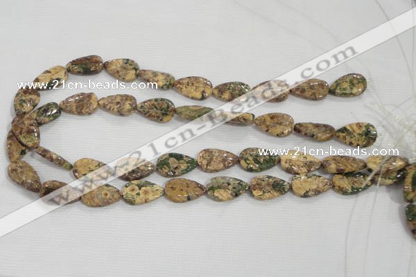 CFG824 12.5 inches 15*20mm carved leaf ocean stone beads wholesale