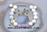 CGB6742 10mm round white howlite & lavender amethyst adjustable bracelets